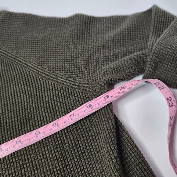 Michael Kors Women's Size Large Green Sweater Sweatshirt Hooded Thermal - Picture 3 of 6